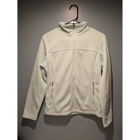 Columbia Jacket Womens Adult Medium Outdoors Full Zip Fleece Light Mint Blue - Picture 1 of 8